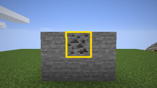 Goal image for stage 1: coal ore, outlined in yellow