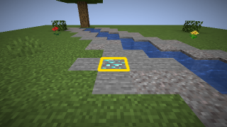 Goal image for stage 2: diamond ore, outlined in yellow