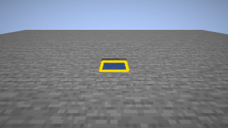 Goal image for stage 1: a water pool, outlined in yellow