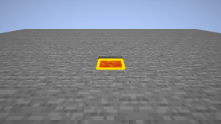 Goal image for stage 2: a lava pool, outlined in yellow